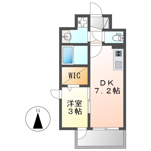 エスリード泉 外堀通(1DK/7階)の間取り写真