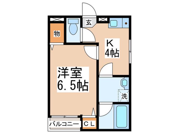 オレンジハイツ(1K/1階)の間取り写真