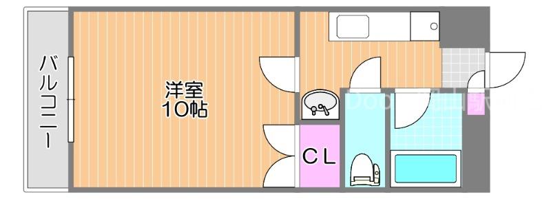 ミルキーウェイ(1K/2階)の間取り写真