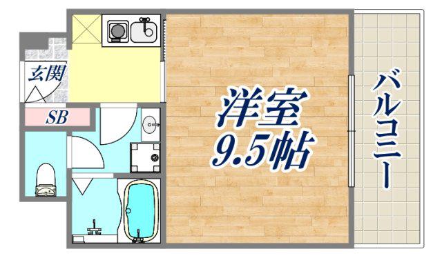 IPSXイースト(ワンルーム/9階)の間取り写真