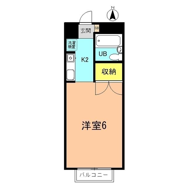 草川アパート(ワンルーム/2階)の間取り写真
