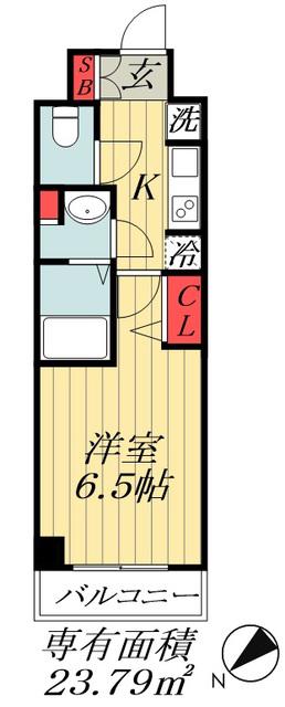 Nステージ行徳(1K/6階)の間取り写真