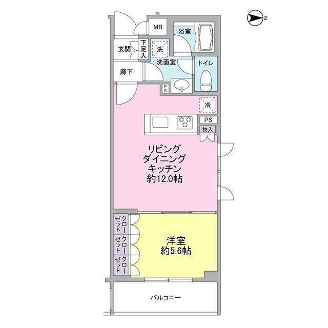サンシャイン松本NO.12(1LDK/3階)の間取り写真