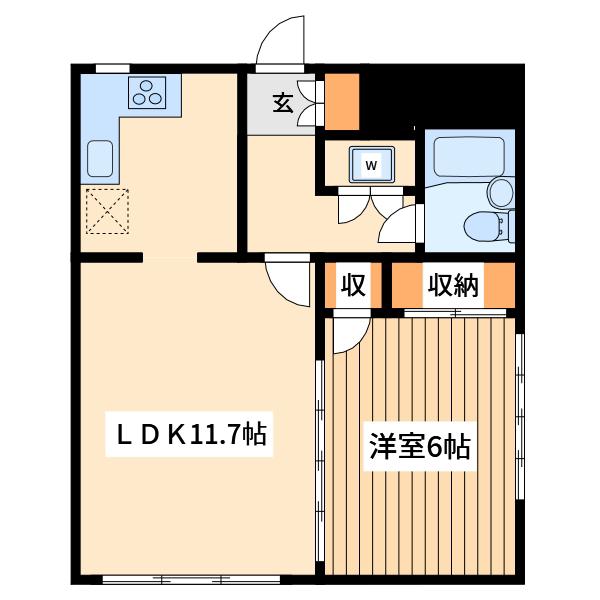 アメイズ(1LDK/3階)の間取り写真