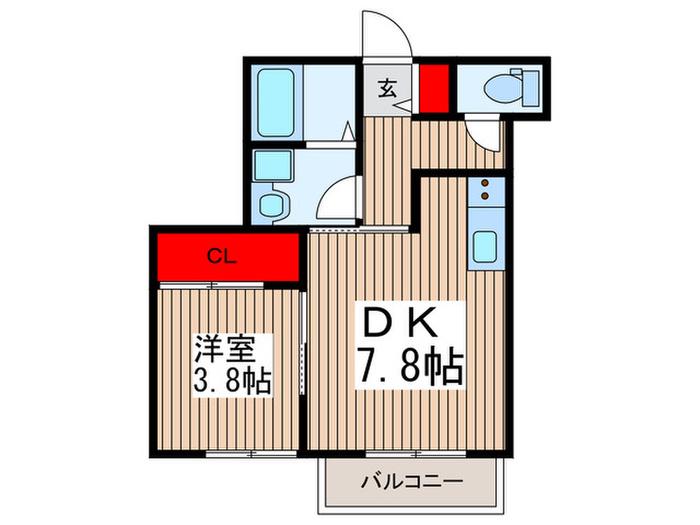メゾンウエスト(1DK/2階)の間取り写真