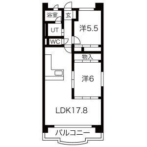HAUOLI(2LDK/3階)の間取り写真