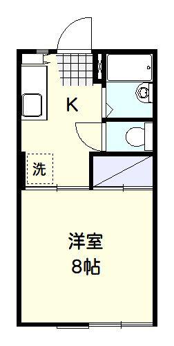 エクセレントベルB(1K/1階)の間取り写真