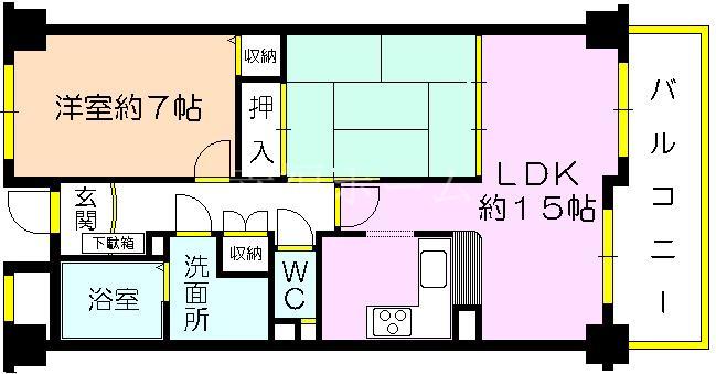 サリーチェ城東(2LDK/7階)の間取り写真