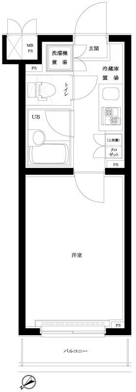 ルーブル蒲田南(1K/4階)の間取り写真