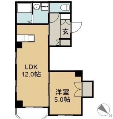 FORTUNA(1LDK/2階)の間取り写真