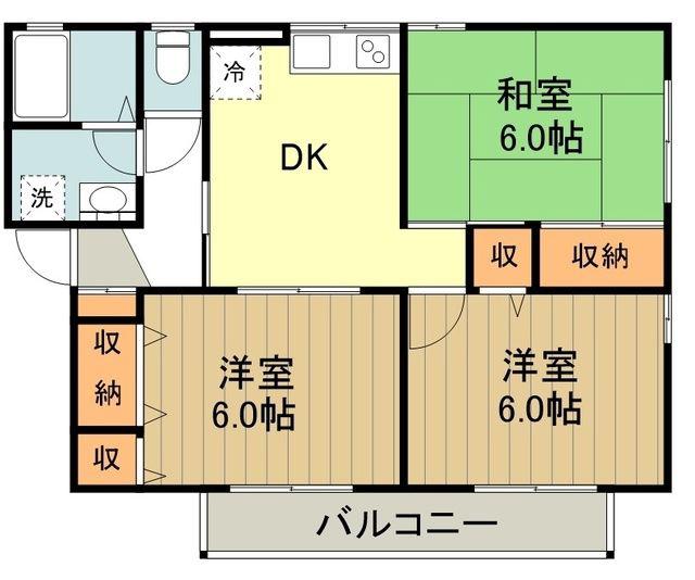 セジュール・ホズミ(3DK/1階)の間取り写真
