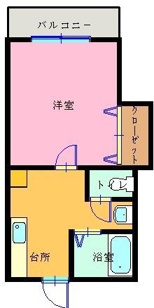 リヴェールC(1K/2階)の間取り写真