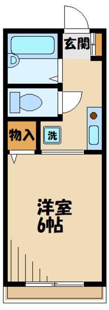 玉川学園アパート(1K/2階)の間取り写真