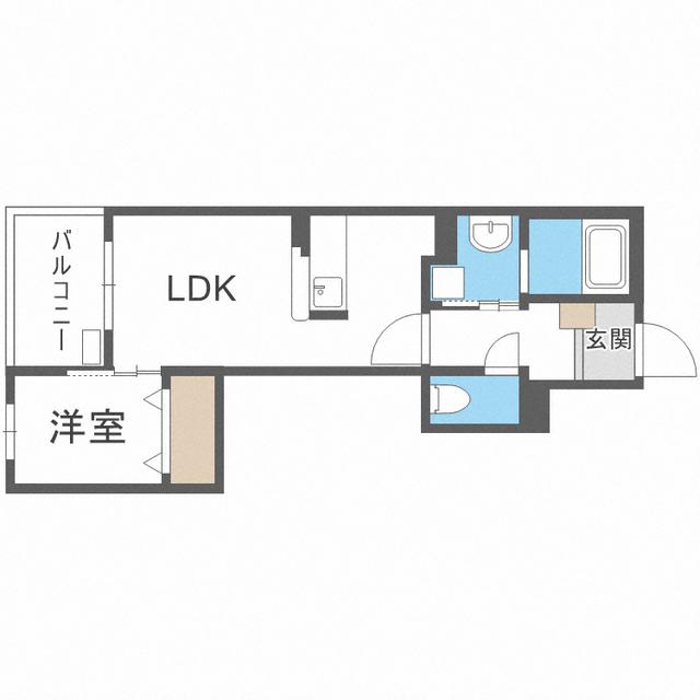 LIFEFIELD警弥郷(1LDK/4階)の間取り写真