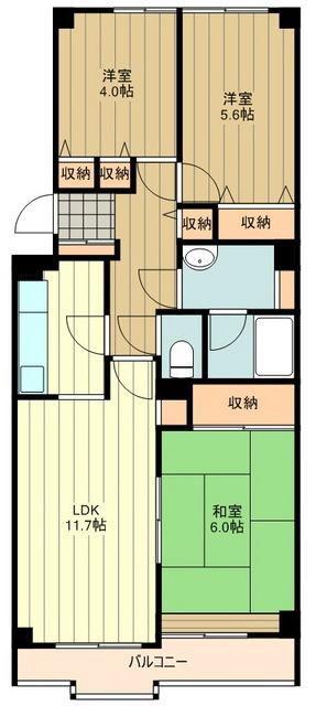 立川サニーコート(3LDK/1階)の間取り写真