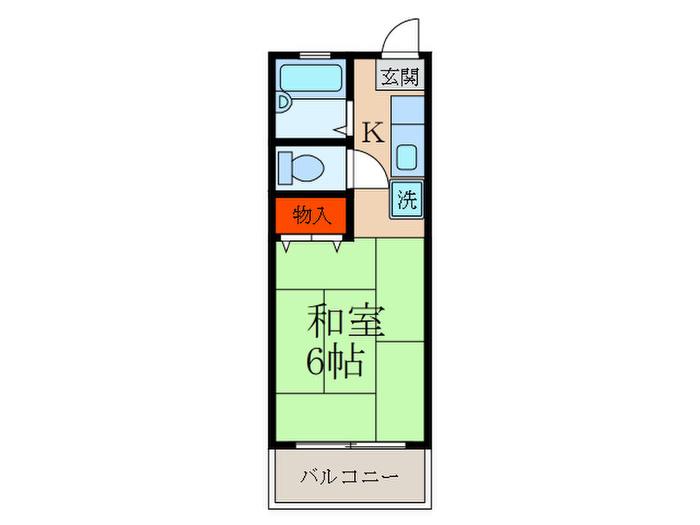 ピュアハイツ(1K/2階)の間取り写真