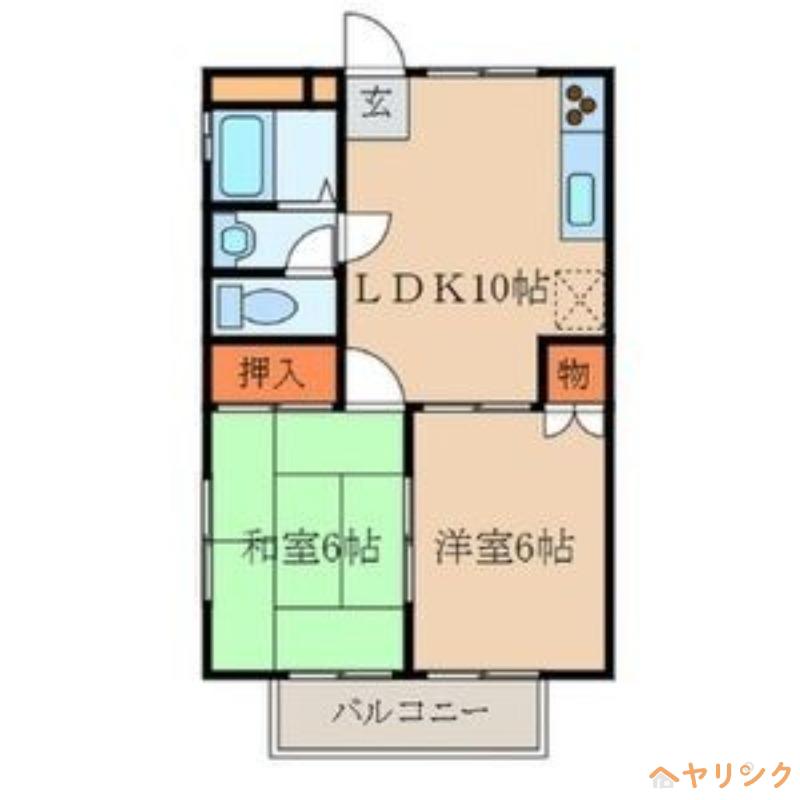 クレール新守A(2DK/2階)の間取り写真