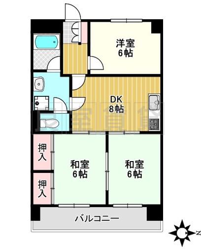CASA吹上(3DK/3階)の間取り写真