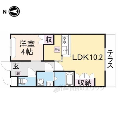 ディアグランディ(1LDK/1階)の間取り写真