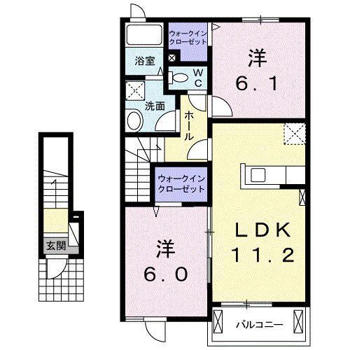 サンリットIII(2LDK/2階)の間取り写真