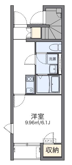 アリーヴィオ(1K/1階)の間取り写真