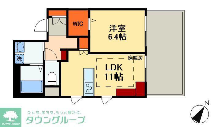 ヴィクトワール南流山(1LDK/6階)の間取り写真