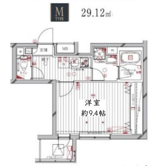 REGALIZ洗足池(1K/4階)の間取り写真