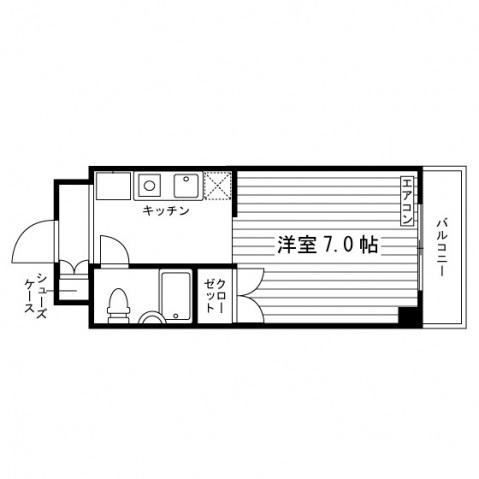 フィセル調布N館(1K/6階)の間取り写真
