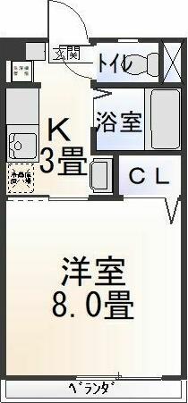 エクセル井田(1K/1階)の間取り写真