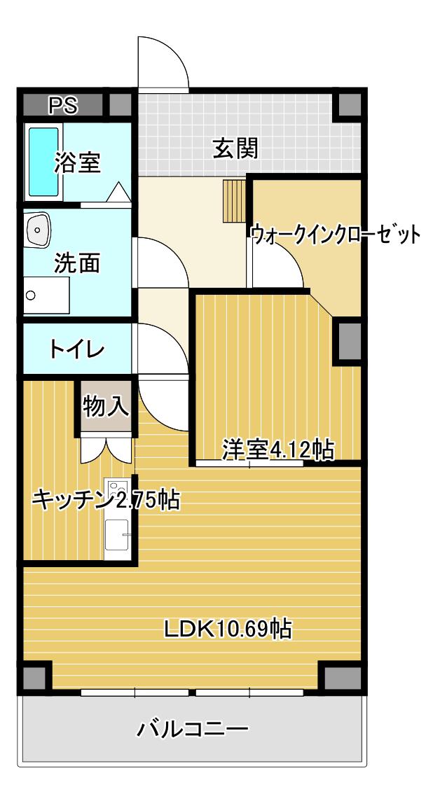シャンボールとみざわII(1SLDK/4階)の間取り写真