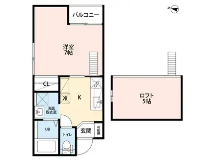 LRAK NJ(1SK/2階)の間取り写真