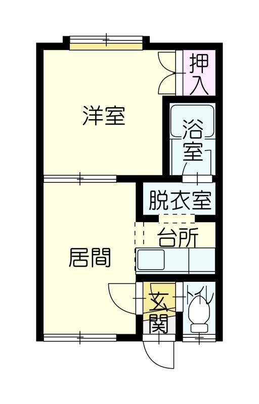 ツインハープ(1LDK/2階)の間取り写真