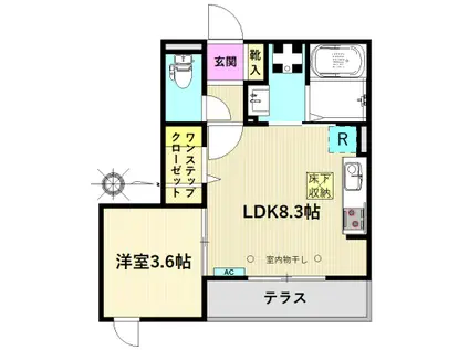 リリー諏訪(1LDK/1階)の間取り写真