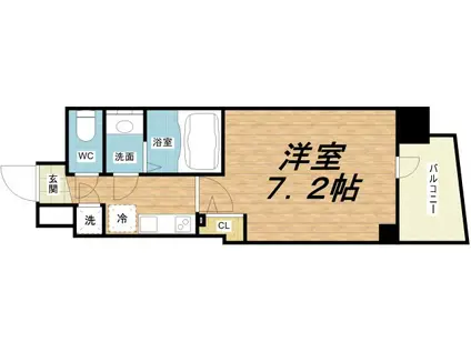 セレニテ本町東リアン(1K/2階)の間取り写真