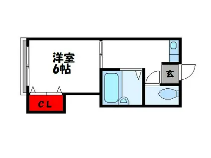 サクセスホワイト(1K/2階)の間取り写真