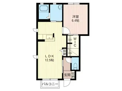 クール・ド・シャ ソバージュ(1LDK/1階)の間取り写真