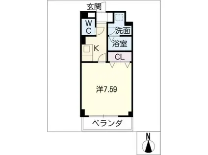 BLUE SQUARE(1K/2階)の間取り写真