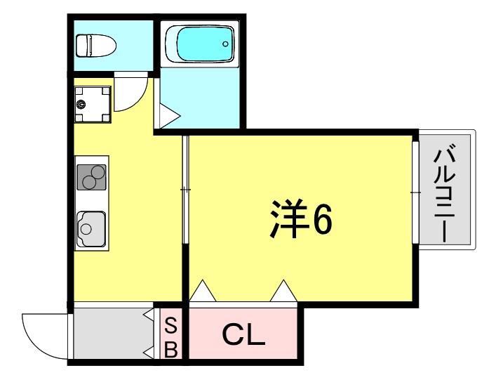 大倉山ハイツC棟(1K/1階)の間取り写真