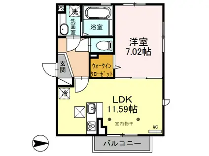 ル・ベリエ(1LDK/1階)の間取り写真