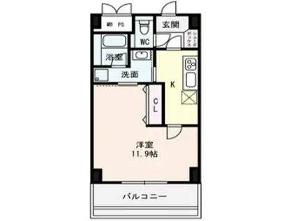 トリニティ東野(1K/5階)の間取り写真