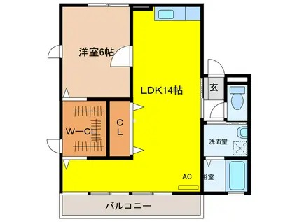 コンフォール(2LDK/1階)の間取り写真