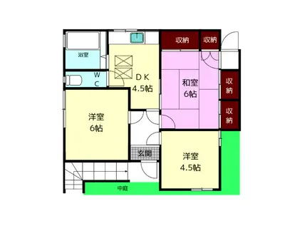 マンション廣岡(3DK/1階)の間取り写真