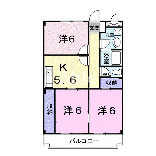 マリッチ溝渕I(3K/3階)の間取り写真