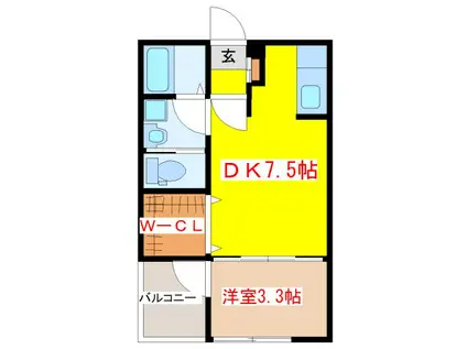 FORTUNA05(1DK/1階)の間取り写真
