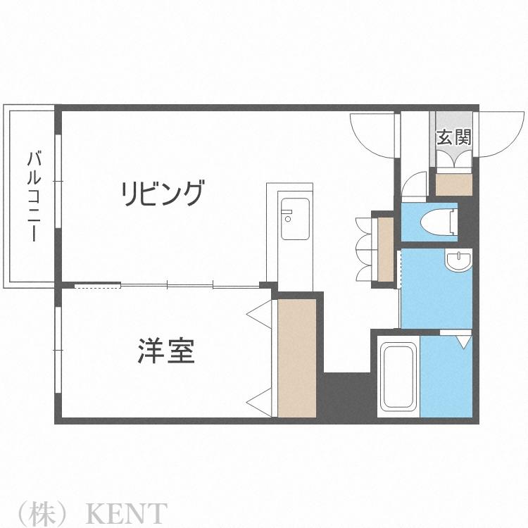 キャラメル(1LDK/4階)の間取り写真