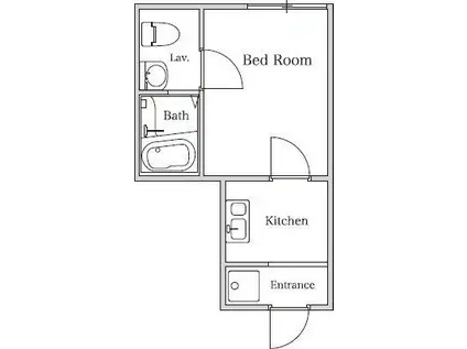 ソフィアエヌ湘南平塚(1K/2階)の間取り写真