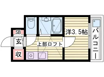シティヒルズII(1K/4階)の間取り写真