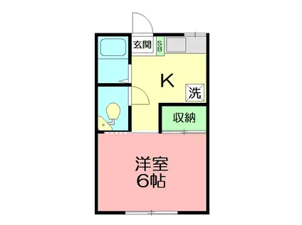 仲居ハイツI(1K/1階)の間取り写真