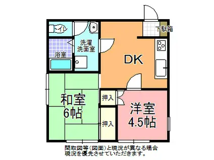 高橋ハイツ(2DK/1階)の間取り写真