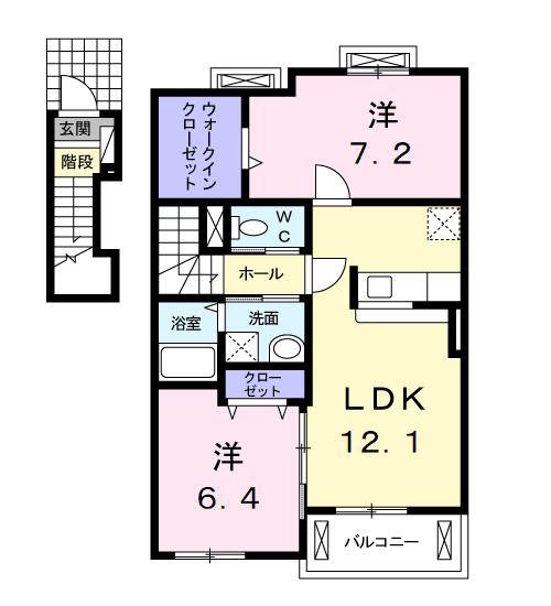 カサソレアーダ II(2LDK/2階)の間取り写真